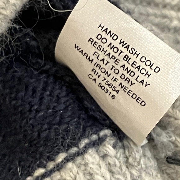 Abercrombie & Fitch soft rabbit hair blend Blue & Gray Striped Cardigan - Picture 10 of 16